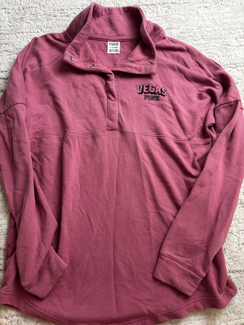 Pink Victoria's Secret Las Vegas Quarter Zip Pullover Size S